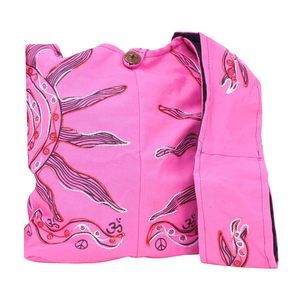 Pink Sun Hiie Large Hobo Bag - Boho Purse Crossbody Shoulder :>